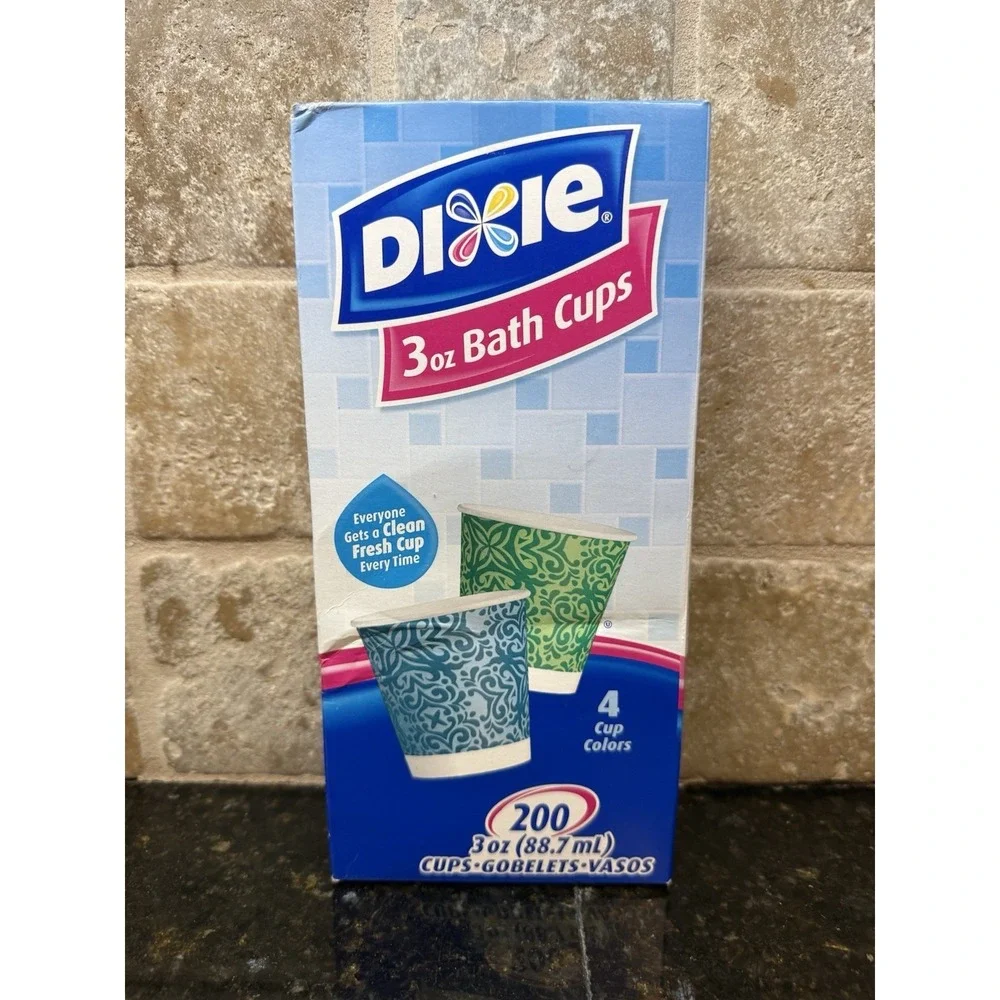 Dixie 2012 3oz Bathroom Cups 174 Count Animal Puzzles Paper Cups Open Box